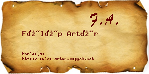 Fülöp Artúr névjegykártya